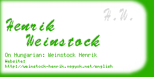 henrik weinstock business card